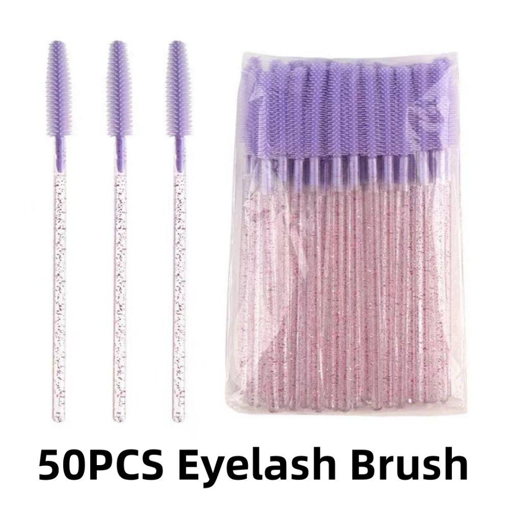 50pcs New Crystal Silicone Eyelash Brush Microbrush Cosmetics Tool Lash Makeup Brushes Eyelashes Extension Spoolie Eyebrow Comb
