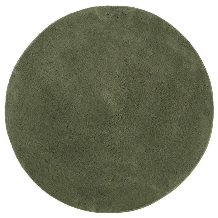 VidaXL HUARTE Soft and Washable Short-pile Rug Forest Green Ø 80 Cm 375103
