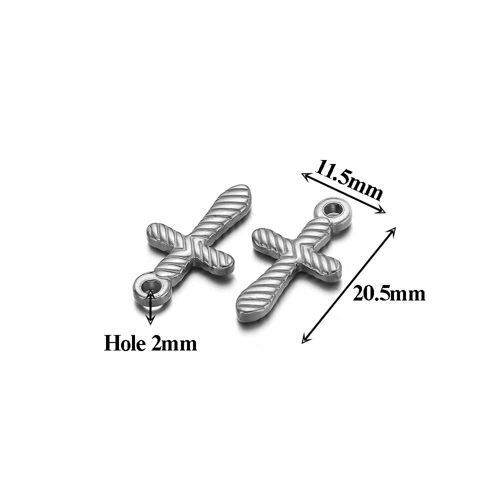 5pcs Stainless Steel 18k Pvd Gold Plated Cross Charms Pendant for DIY Jewelry Boho Necklace Earrings Making Bracelet Supplies