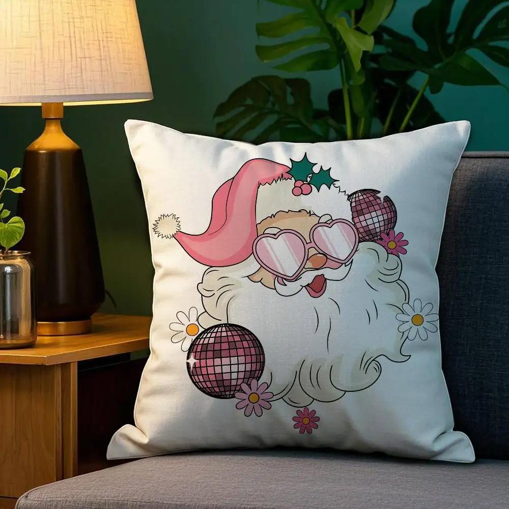 Rap Santa Claus Pillow Case Plush Fabric Soft Double Sided Print Sofa Cushion Cover Throw Pillow Covers
