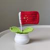 Sunflower Hand-Knitted Woolen Yarn Bouquet - Small Decorative Gift for Home