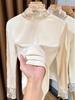 Women's Slim-Fit Brushed Lace Turtleneck Base Layer - Warm Autumn/Winter Inner Shirt