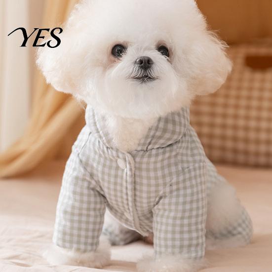 Outdoor Dog Apparel Hooded Plaid Pet Jumpsuit, Four Legged Apparel, Cozy Hoodie with Small Winter Coat Pompom, Plush Lined Onesie Clothes for