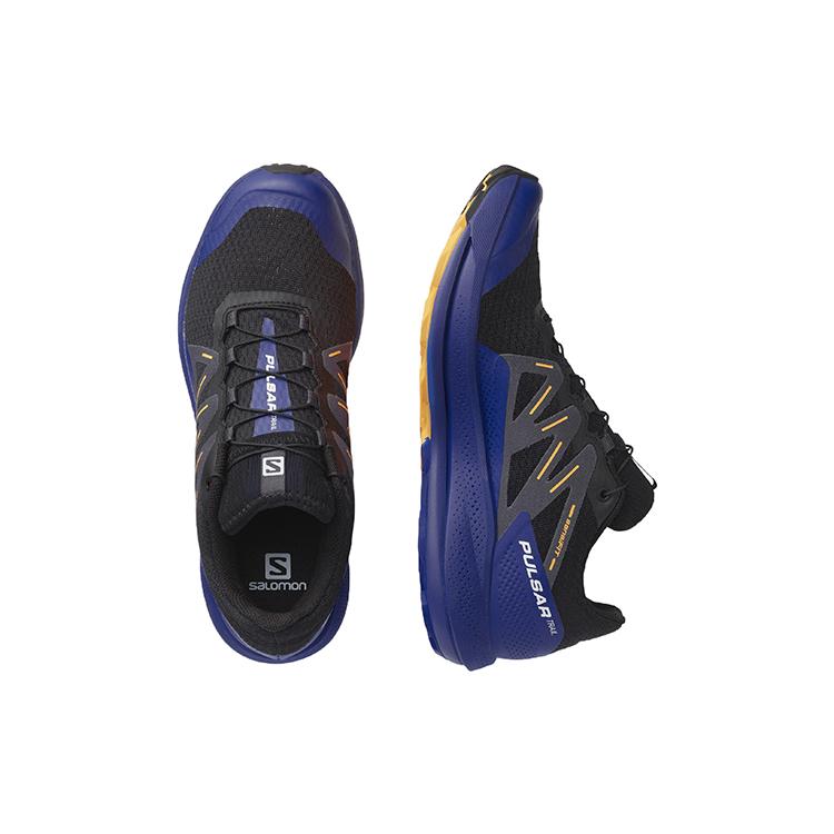 SALOMON Pulsar Trail Comfortable Fabric Abrasion Resistant Abrasion Resistant Low top Running Shoes Men's Black Blue 416032