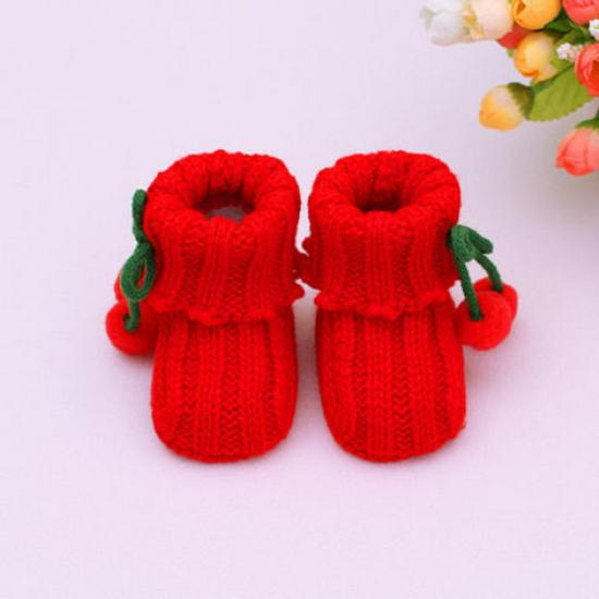 Scarpine da Bambino in Lana Lavorate a Maglia a Mano per Primavera e Autunno (0-6 mesi)