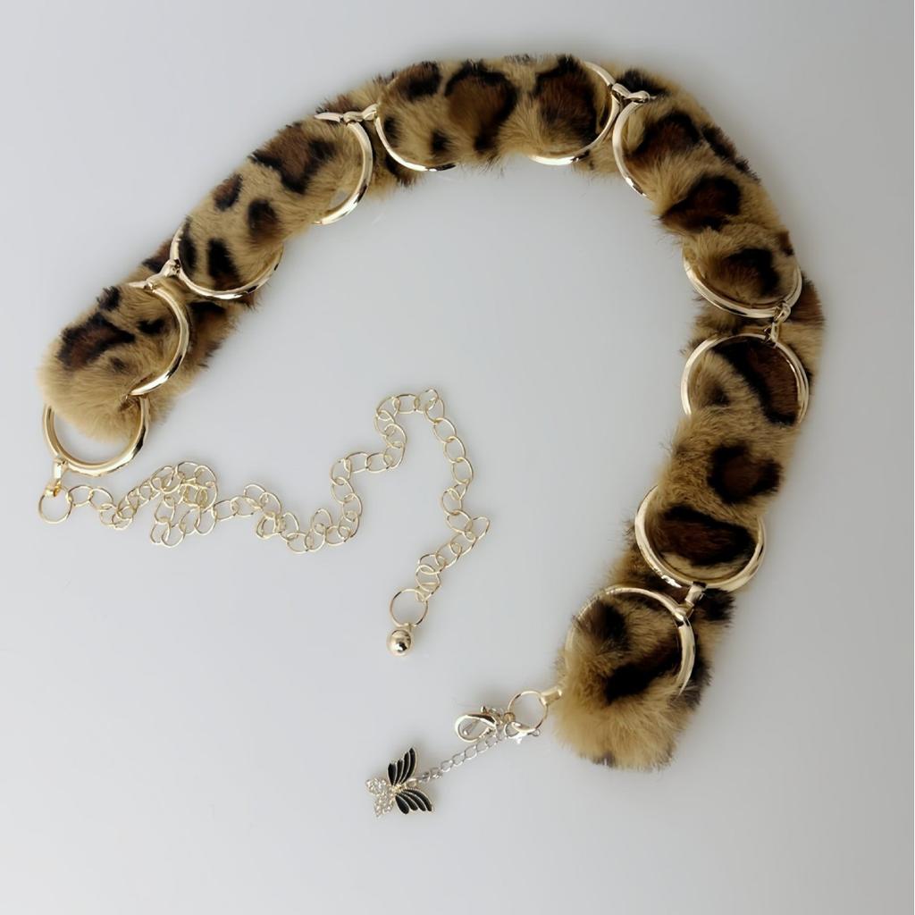 Sexy Leopard Print Plush Waist Chain, Plush Waist Chain, New Style Pants Chain for Millennial Girls