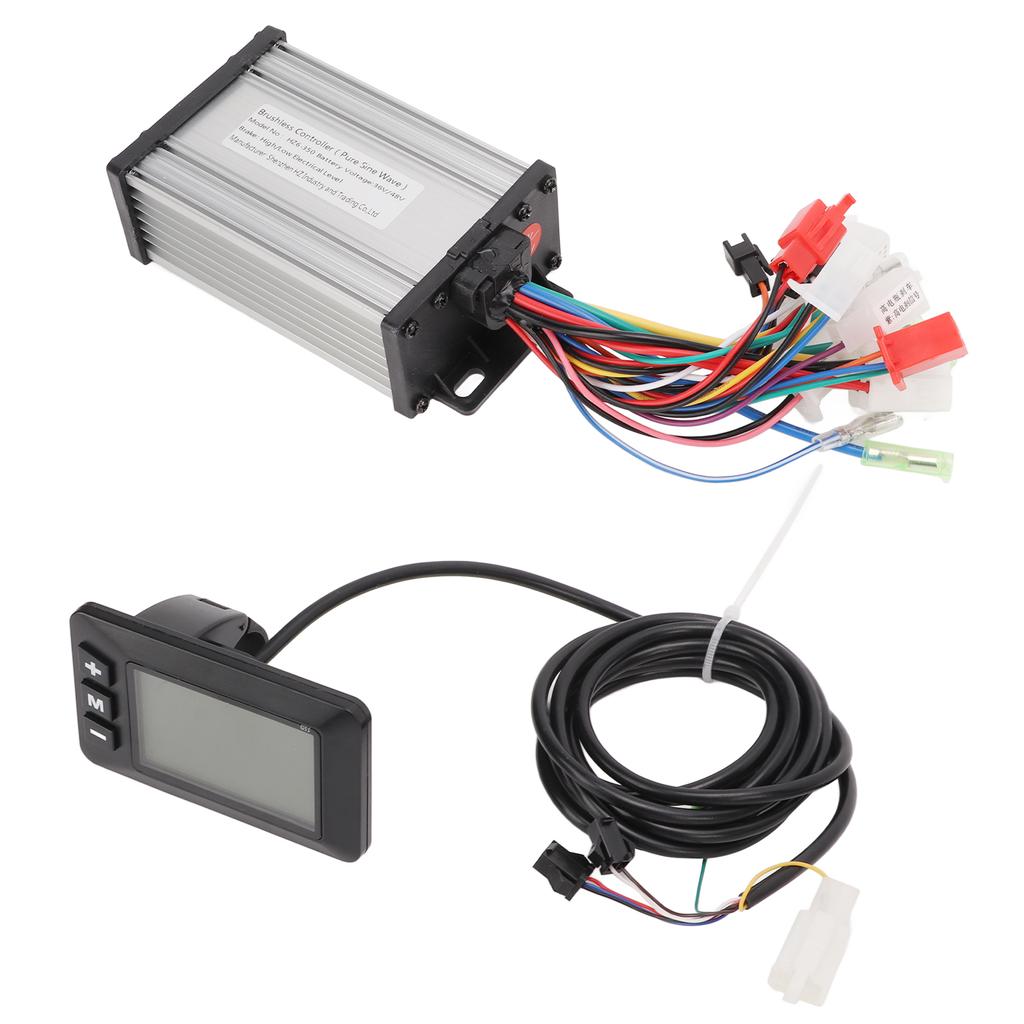 Zestaw kontrolera bezszczotkowego do roweru elektrycznego Stop Aluminium ABS 36V 48V 350W Cichy Zestaw Kontrolera z Wyświetlaczem LCD