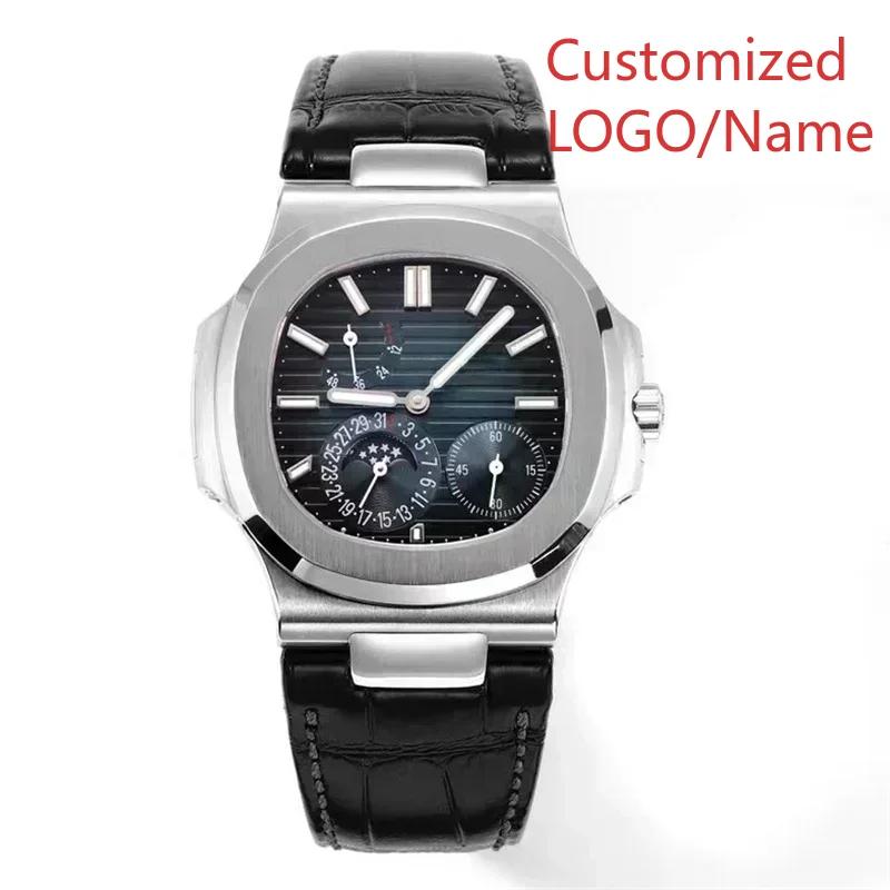 A11 Store Customized Watch Men Watch Automatic Mechanical Multi-functional Watches Stainless Steel Sapphire Leather Watch