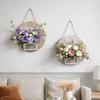 Creative Wood Wall Decoration Flower Basket Wall Mounted Round Wall Hanging Planter Decorative Dried Flower Basket Living Room