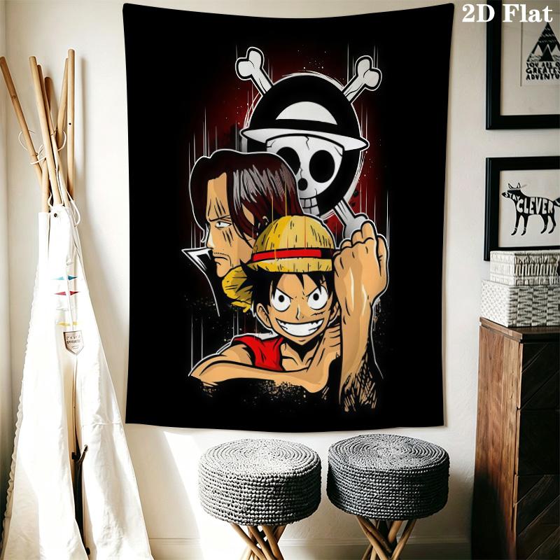 Monkey D Luffy Wall Tapestry Aesthetic Wall Hanging Printed Fabric Blanket Decorative Tapestries For Bedroom Living Room Home Decor