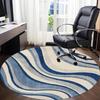 1pc Ocean Waves Office Round Area Rug, Under Office Chairs Bedroom Living Room Home Decor, Room Deco, Available in Various Sizes