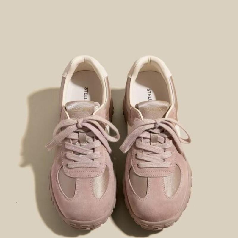 

Мода 2025 Модная обувь Женская Смешанные цвета Женские Вулканизированные туфли Уличные Женские Кроссовки Низкий каблук Повседневная шнуровка Женские Повседневные туфли 40 розовый