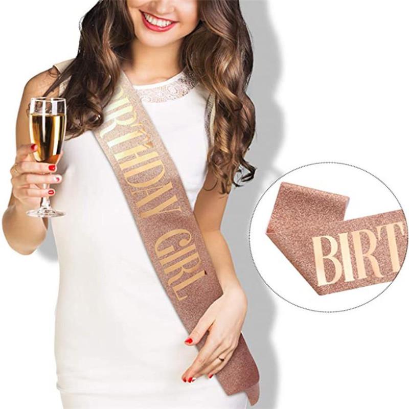 Set de Corona Brillante con Correa para el Hombro y Diadema para Niñas Cumpleañeras