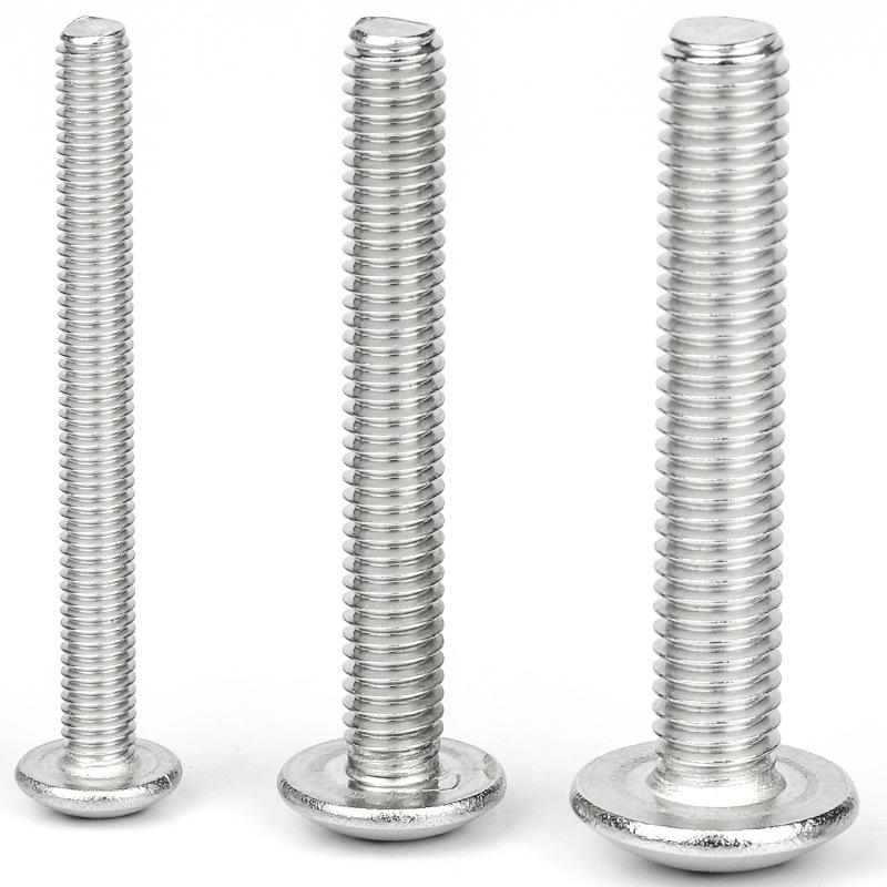 Șurub mașină cu cap plat mare din oțel inoxidabil 201, M3/M4/M5/M6, cap umbrelă/ciupercă.