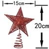 1pcs 15*20cm Gold Glitter Christmas Tree Top Iron Star Christmas Decorations For Home Xmas Tree Ornaments New Year Decor