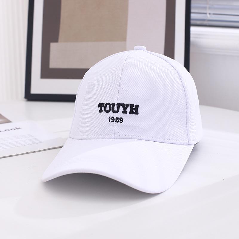 Deep Top Lengthened Along Embroidered Letters Baseball Cap Women'S Spring And Summer Versatile Face Small Wide Brim Peaked Cap Men
