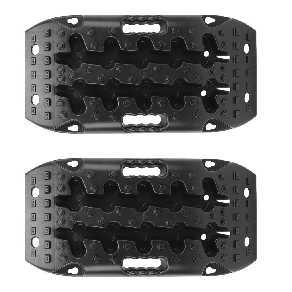 1 Pair Off Road Traction Boards Black Short Recovery Tracks Traction Mat Mini Mud Sand Snow Traction Pads for Vehicles