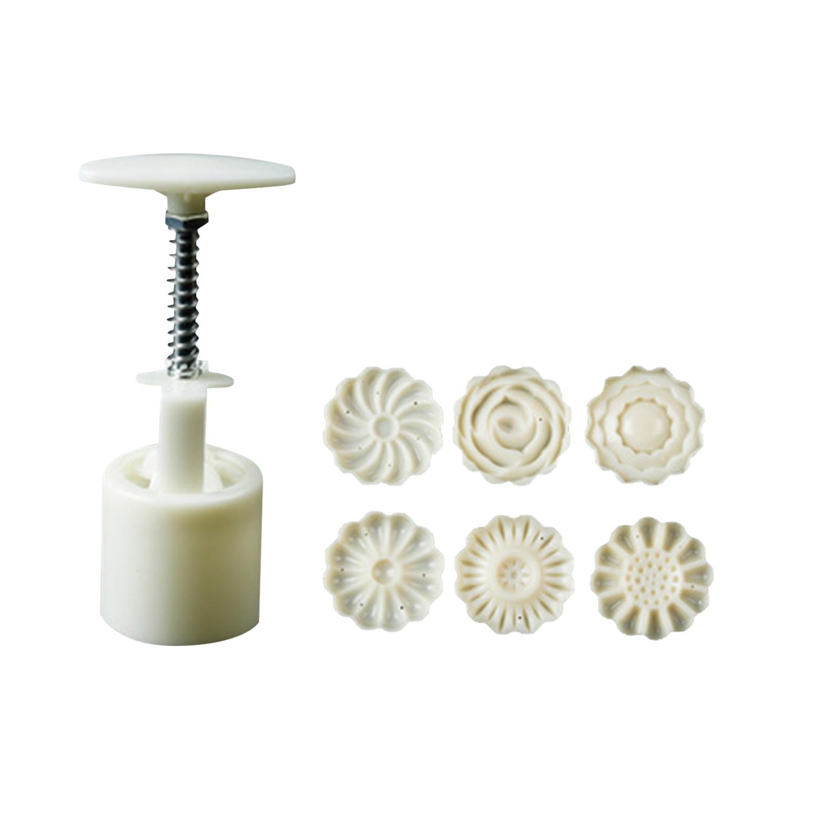 Moon Cake Mould, Cookie Mould, Pastries Tool Moon Cake Maker, Baking Mould, Hand Press Cookie Stamps With 6 Press Molds