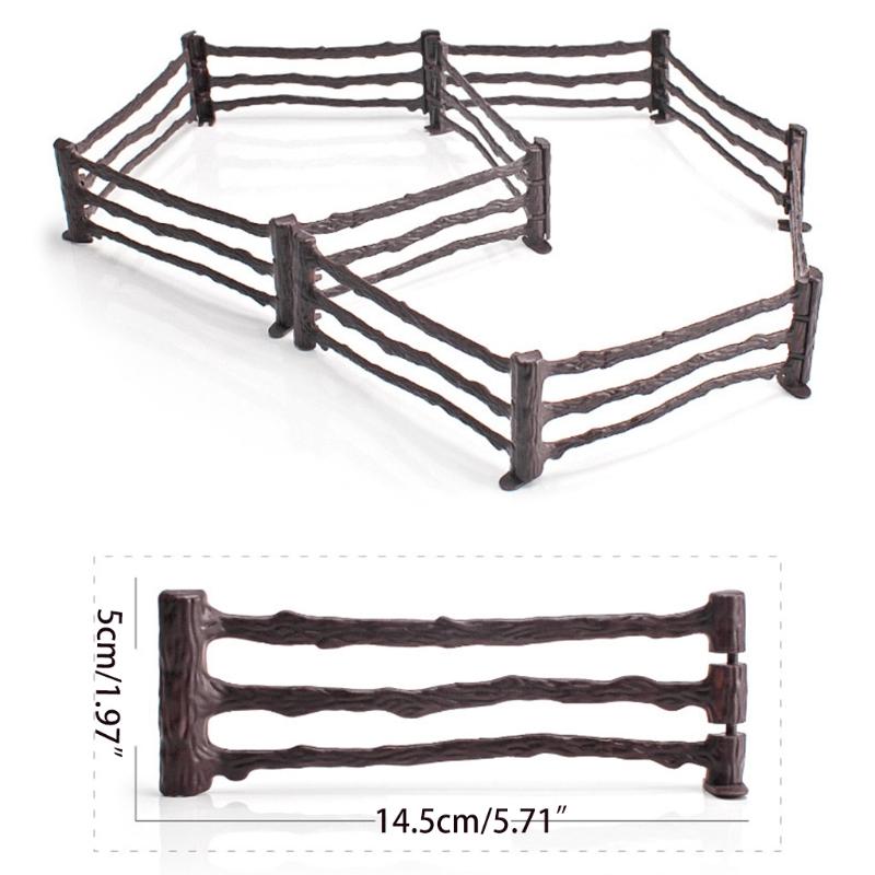 10Pcs Farmhouse Decoration Miniature Scene Fences Set for Doll House Furniture DIY Role for Play Accs Kids Interaction F