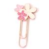 1pc rosa sakura flores marcador de metal requintado clipe de papel flor de cerejeira