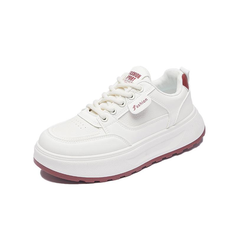 

маленькие белые туфли на толстой подошве женские новые весенне-осенние женские туфли спортивные дышащие студенческие повседневные на мягкой подошве увеличивающие рост туфли на платформе 40 красный