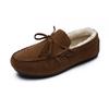 Winter Suede Driving Flats Loafers Doudou Shoes Men Plus Warm Bow Korean Version of Casual Shallow Mouth Flat Lazy Cotton Shoes