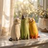 Figurine de Chat Fantaisiste Faite à la Main Mignonne Petite Sculpture de Chat en Résine pour Bureau Étagère Table de Chevet Décoration de Maison Cadeaux pour Amoureux des Chats