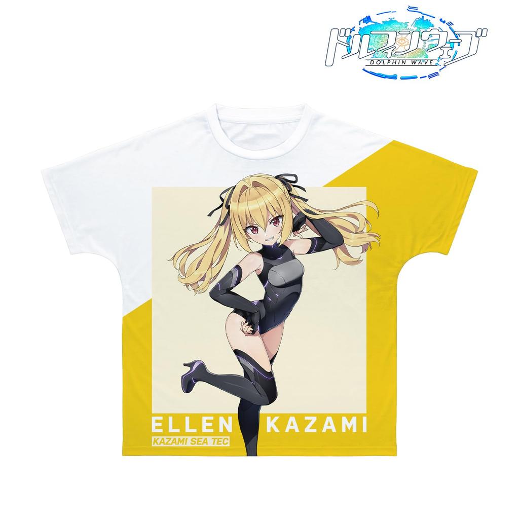 Dolphin Wave Kazami Ellen Full Graphic T-Shirt Unisex Size Small
