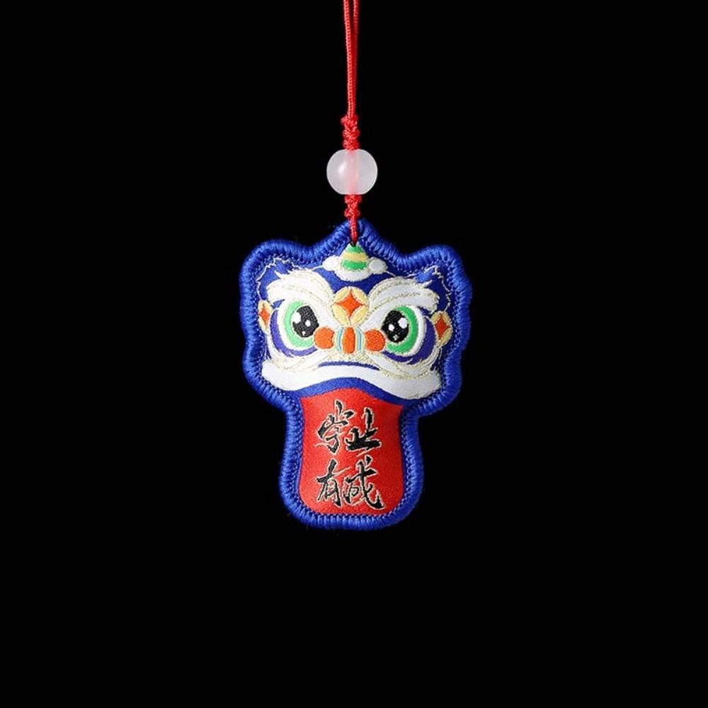Awakened Lion Lion Dance Embroidered Pendant Brocade Car Hanging Ornaments Festive Accessory