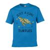 Just A Girl Who Loves Turtles Sea Turtle Hearts Unisex Summer Washed Tee Loose Distressed Top
