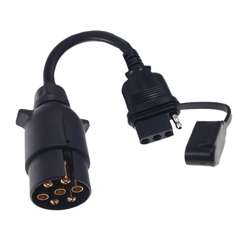 

European 7 Pin To American 4 Pin Trailer Wiring Adapter Featuring PVC Housing And Copper Terminals For Stable Signal Transfer 1