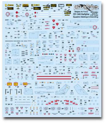 Daco Products Starfighter Data Stencil Decal Plastic Model Decal DACD4865 1/48 (T)F-104G (Airplane)