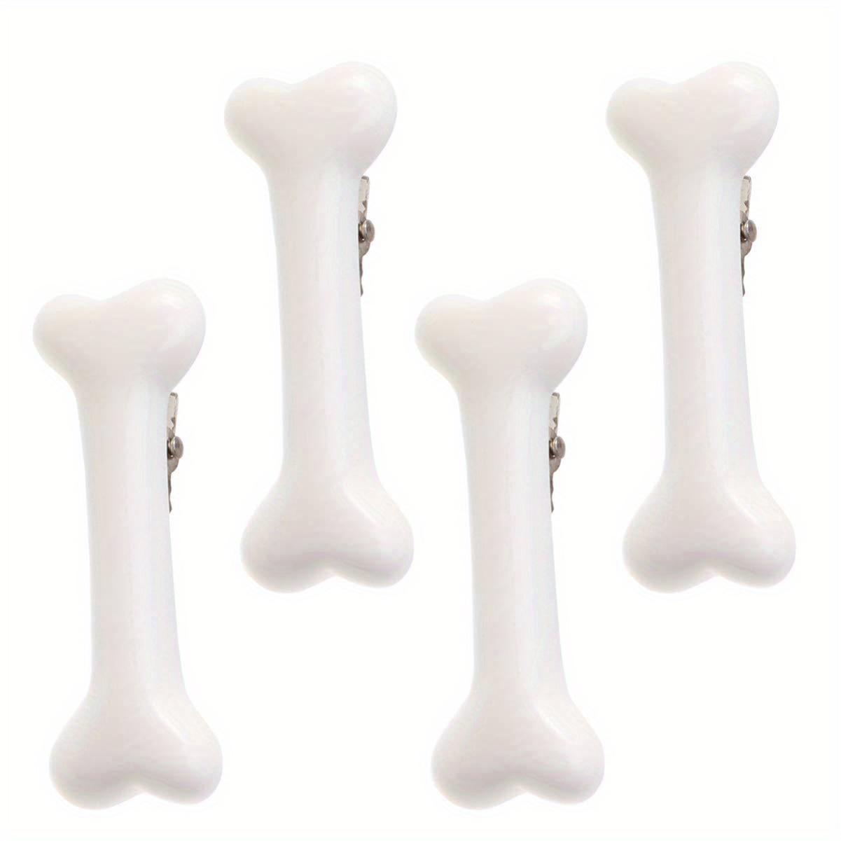 

White Punk Bloody Lolita Bone Hair Clips | Resin Font-Shaped Cartoon Hair Accessories for Halloween, Y2K Style