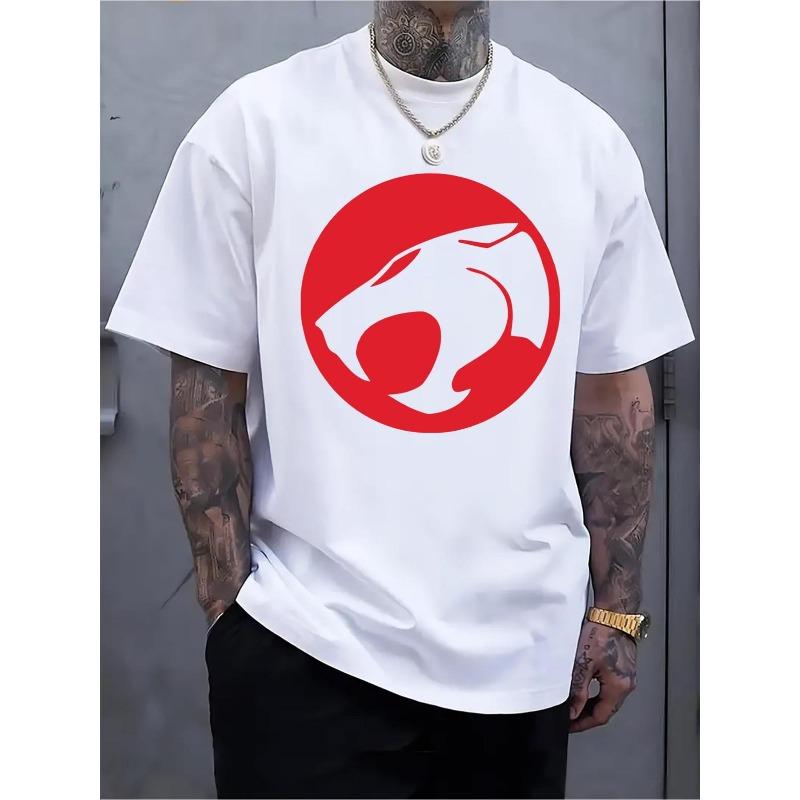 

Men S White T-Shirt with Print | Casual Crew Neck Short Sleeve Tee, Regular Fit All-Season, Casual Attire and Themed Outfits S белый