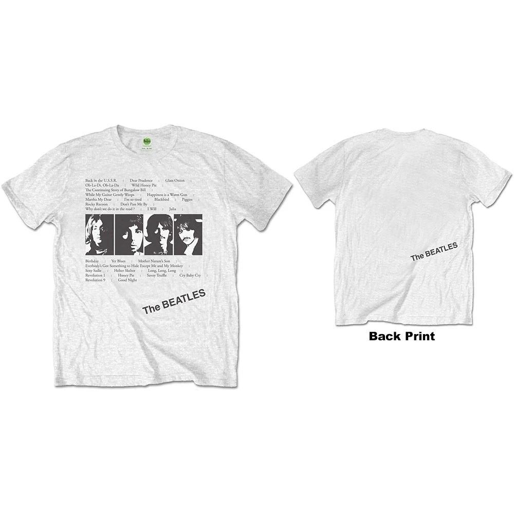 White The Beatles White Album Tracks Licensed T-Shirt Mens-