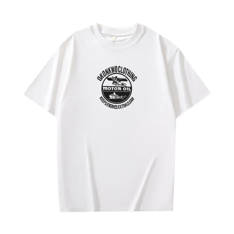 Cotton Short Sleeved T-shirt for Men In Summer Loose Niche Fashion Brand Letter Printed Half Sleeved Clothing Trend Shirt