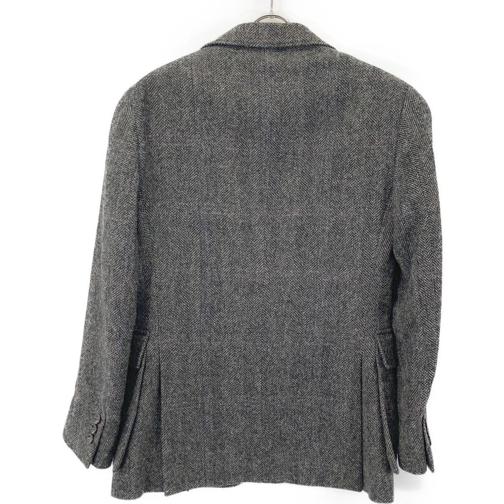 RRL 782945532001 Charcoal Gray Wool Notched Lapel Side Bentz 2B Herringbone Blazer Jacket Jacket 36S Charcoal grayUsed