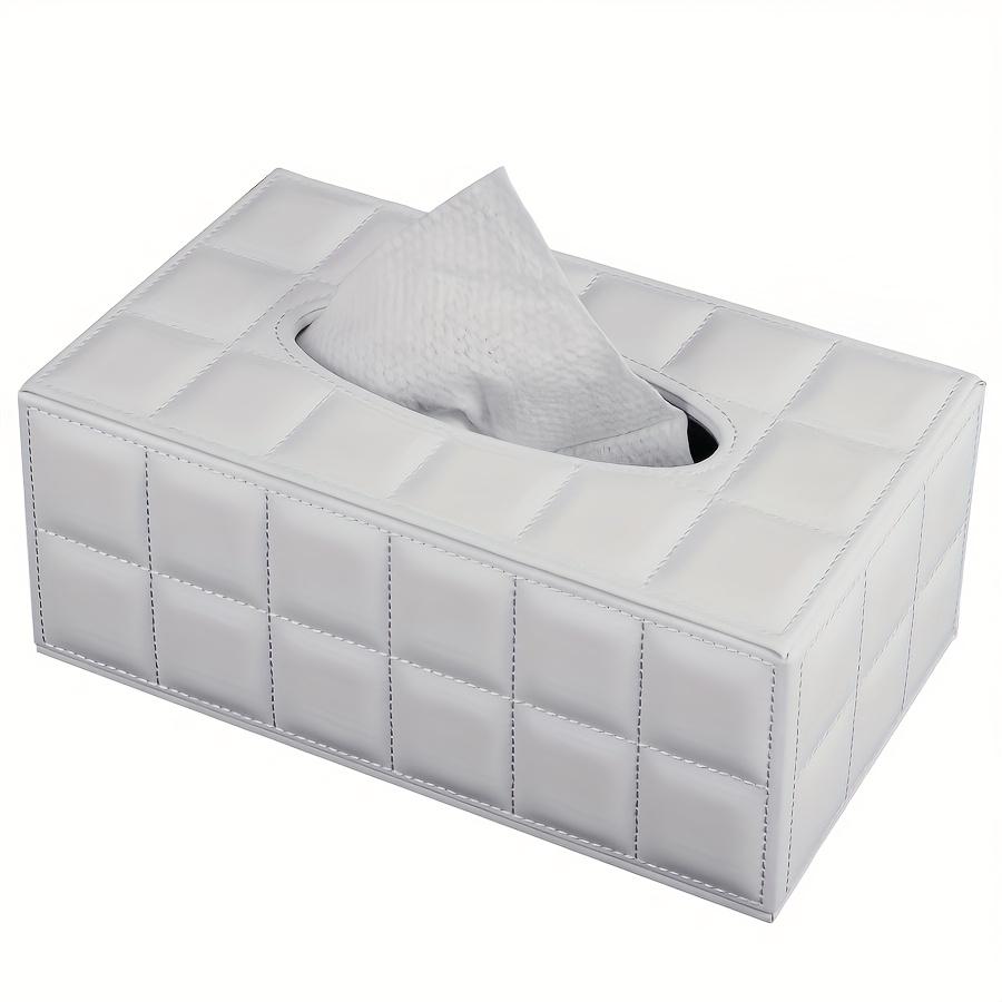 

Elegant Black Faux Leather Tissue Box Holder - Durable Rectangular Storage with Embossed Texture, Suitable for Home, Car, Office & Bathroom 9.9 X 5.4 inch/rectangular белый