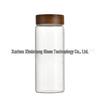 Acacia Wood Lid Borosilicate Glass Canister for Tea, Agarwood Bracelet Display, or Medicine Powder Storage.