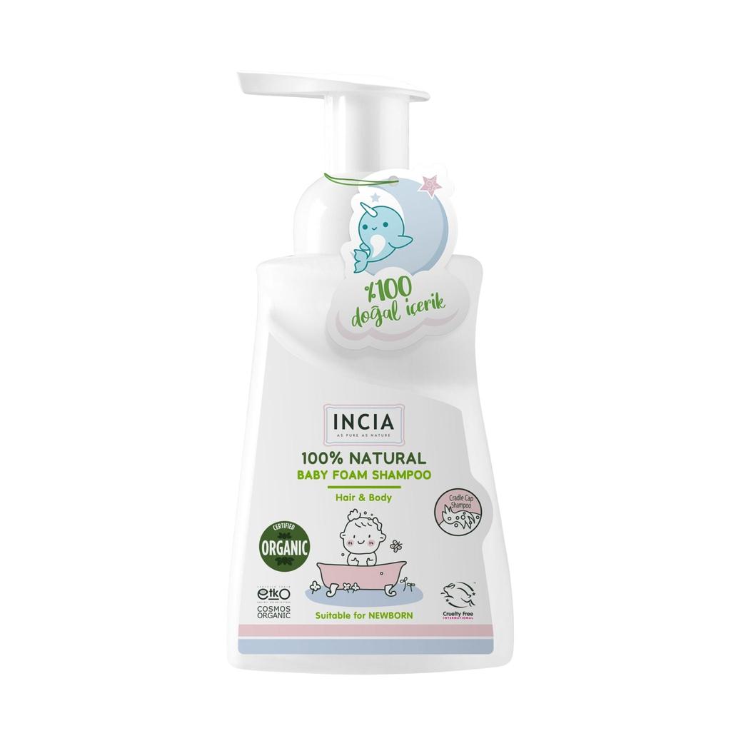 INCIA 100% Natural - Organic Certified Baby Foam Shampoo - 200ml