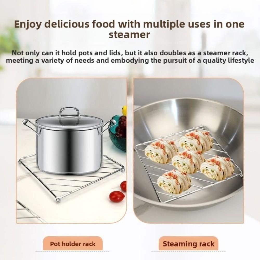 Stainless Steel Pot Holder Heat Resistant Protective Metal Insulation Pad Easy Clean Non Slip Kitchen Tableware Drain Pad