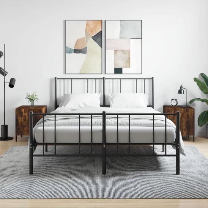 VidaXL Tables de chevet 2 pcs chêne fumé 40x40x50 cm bois d'ingénierie 827591