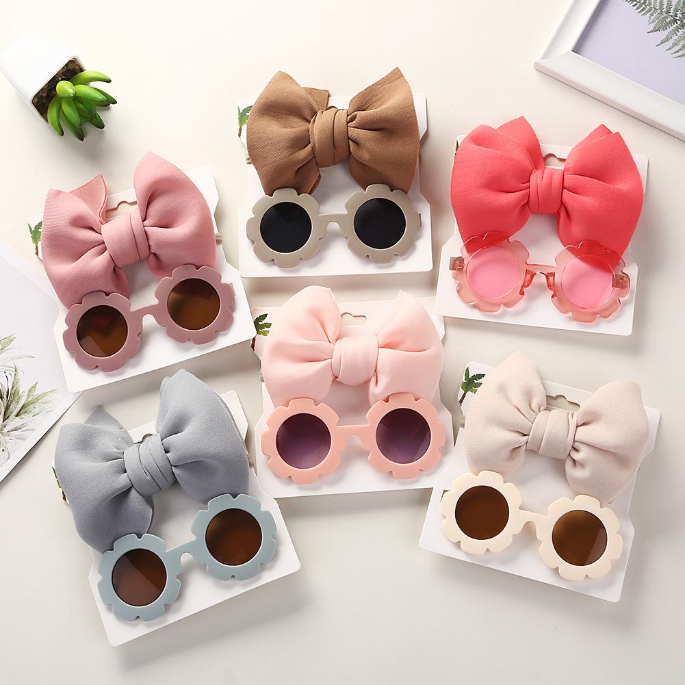 Kids' Cartoon Sunglasses & Headband Set - Girls' Space Cotton Design