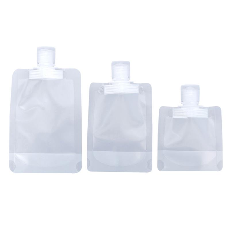 5pcs Plastic Portable Flip Cap Packing Bag Transparent Storage Bag Fluid Makeup Travel 30/50/100ml