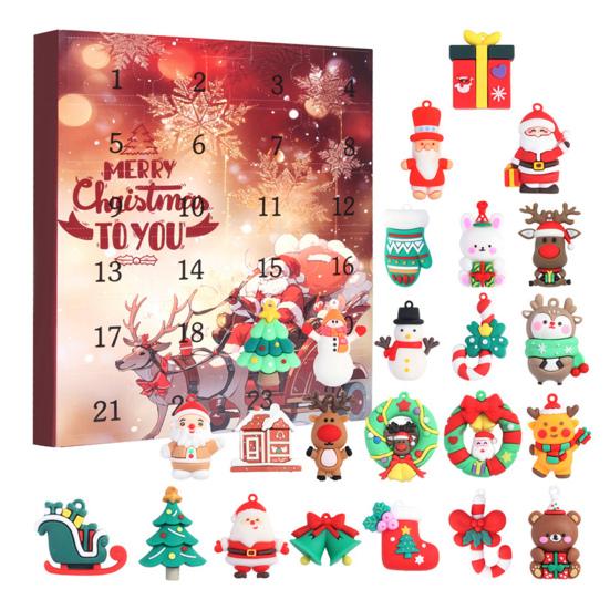 2025 Christmas Advent Calendar 24 Days Countdown Calendar with 24 Pcs Collectible Figures Classic Christmas Dolls Set Holiday Gifts for Boys Girls