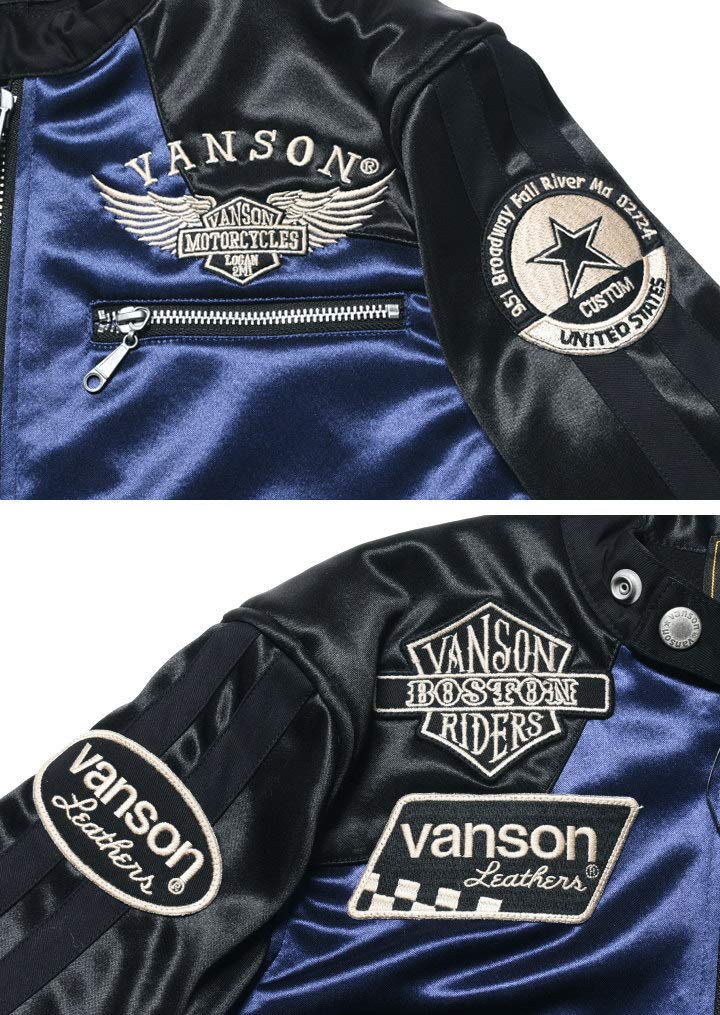 By Our Riders Flying Emblem Embroidery Patch Bonding Riders Jacket Navy X [Banson] [Custom-ordered Store] & JFV-802-DNAVY-BLACK (M, D. Black)