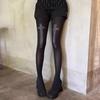 Vintage Cross Pantyhose Breathable Rhinestone Stockings Fashion Black Gothic Tights  Party Wear
