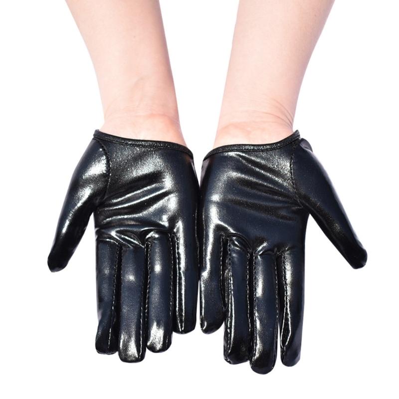 Women Glossy Short Gloves Punk Styles Hand Gloves For Fashion And Comfortable Night Club Music Festival Handwear