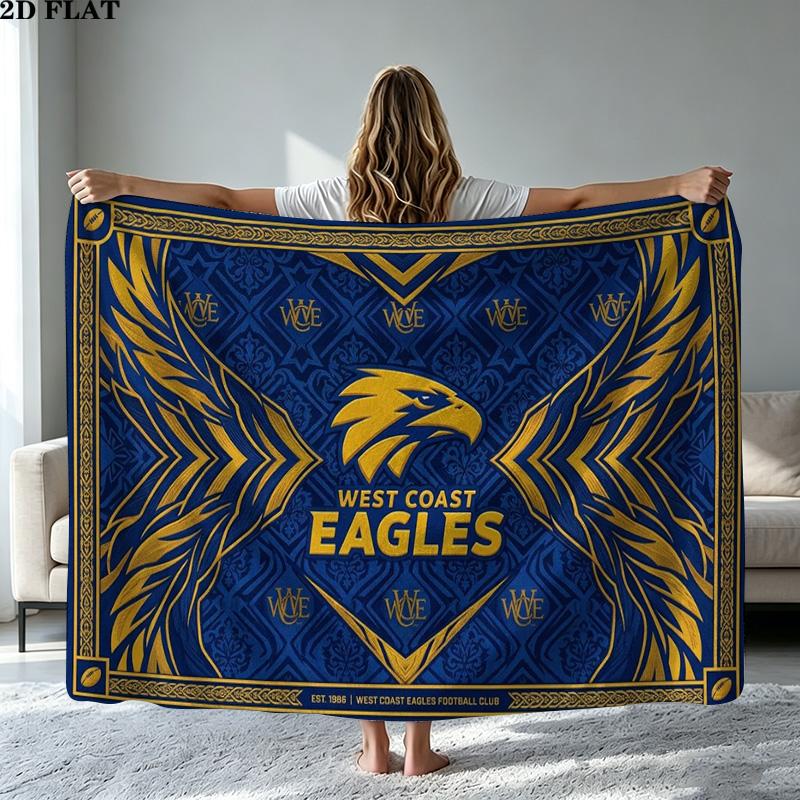 Coperta in Flanella con Stampa West Coast Eagles Alta Qualità Calda Confortevole Coperta per Tutte le Stagioni Perfetta per Regali Decorazioni per la Casa