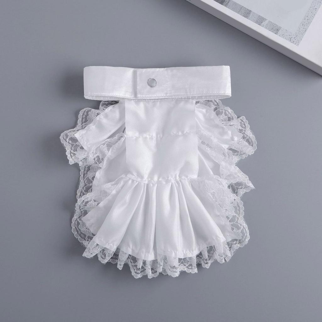 Elegant Detachable Ruffle Lace Jabot Neck Collar and False Sleeve Cuffs Set for Medieval Costume and Historical Event